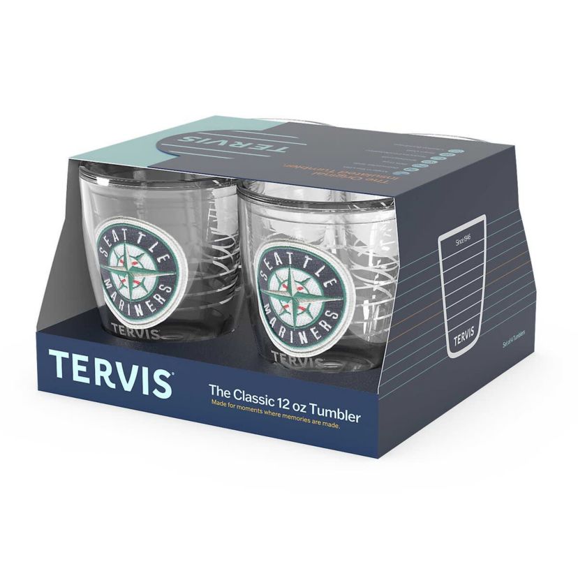 MLB Seattle Mariners Four-Pack 12oz. Emblem Tumbler Set