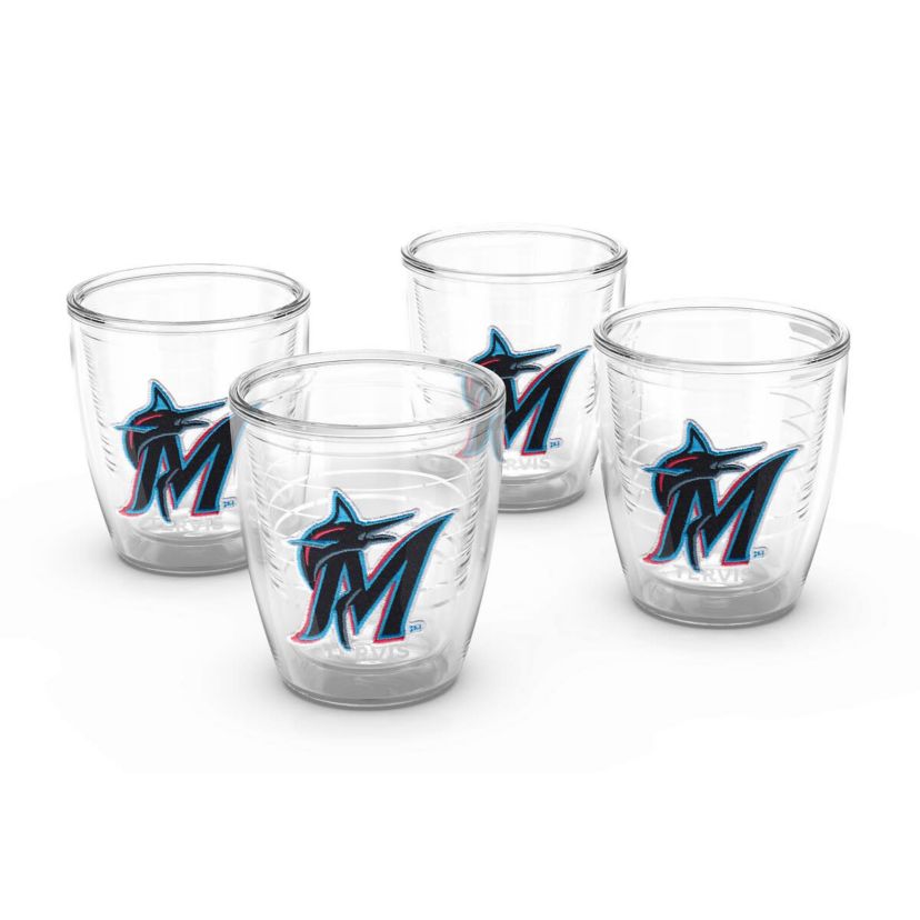 MLB Miami Marlins Four-Pack 12oz. Emblem Tumbler Set