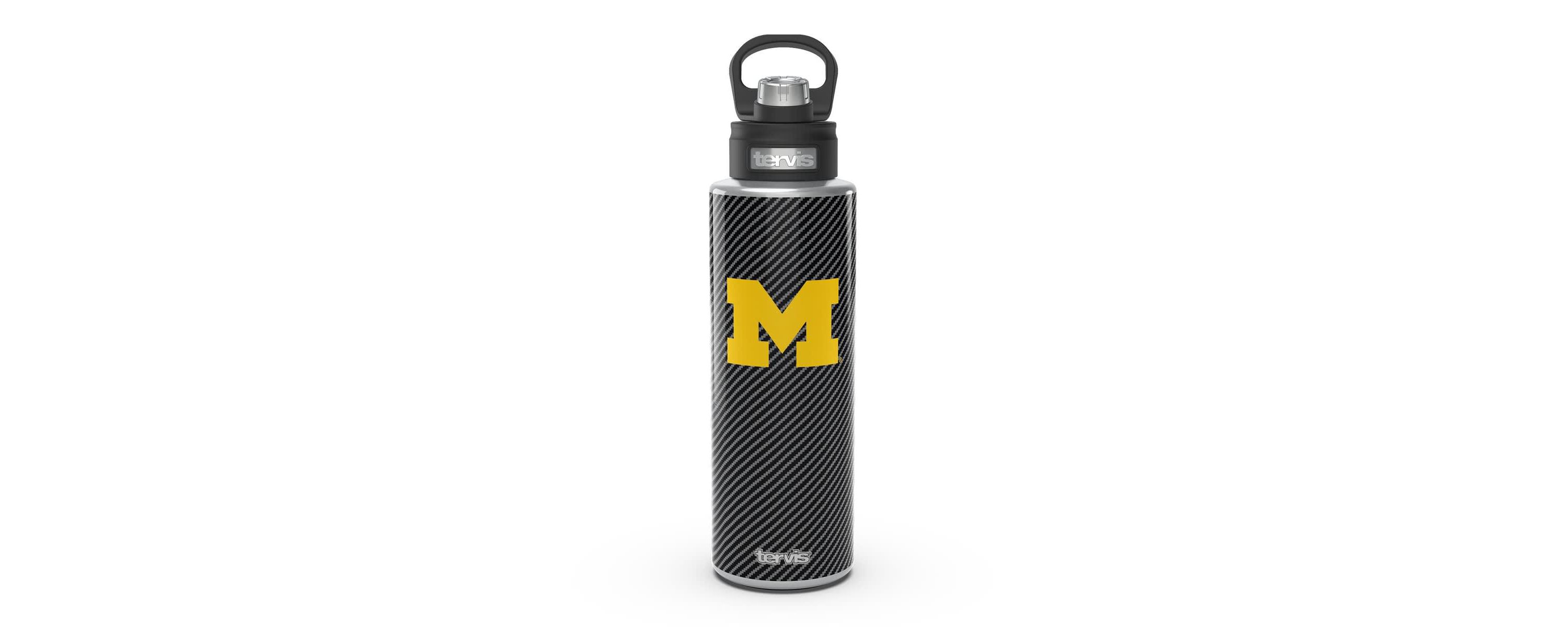 NCAA Michigan Wolverines 40oz. Carbon Fiber Wide Mouth Water Bottle
