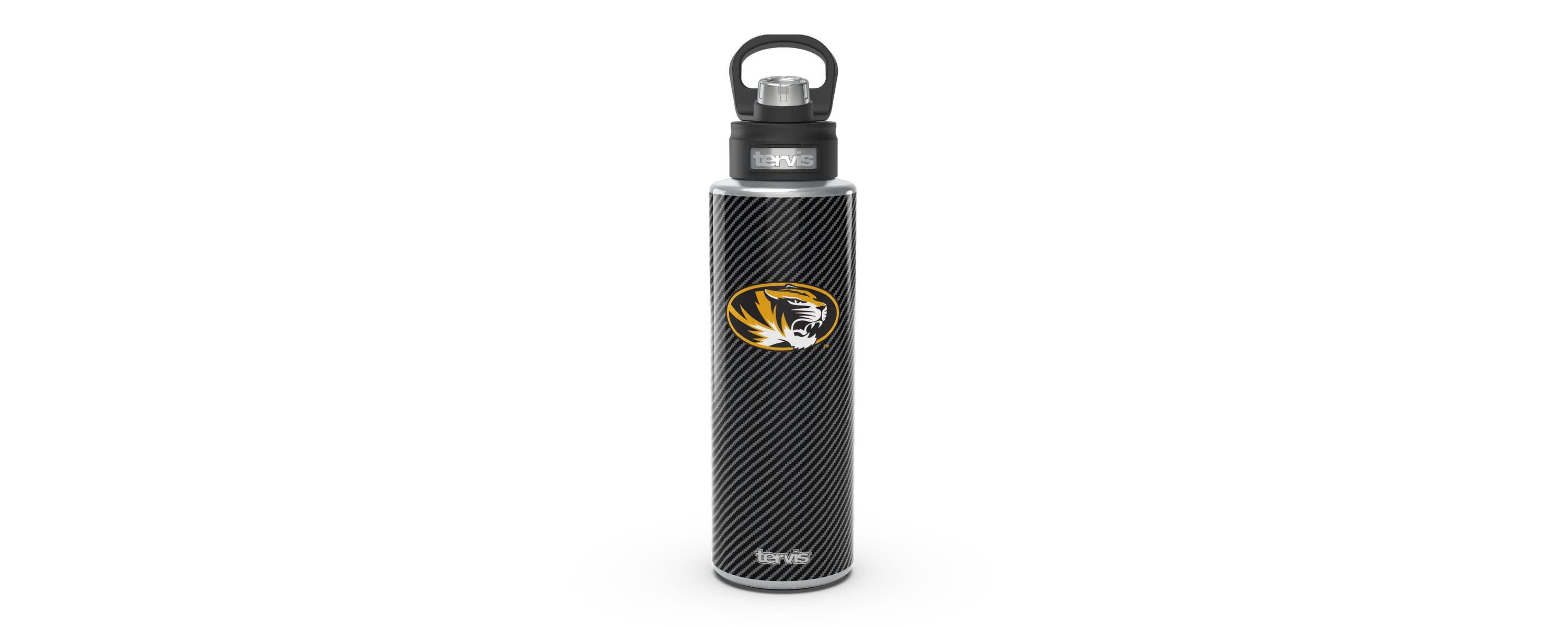 NCAA Missouri Tigers 40oz. Carbon Fiber Wide Mouth Water Bottle