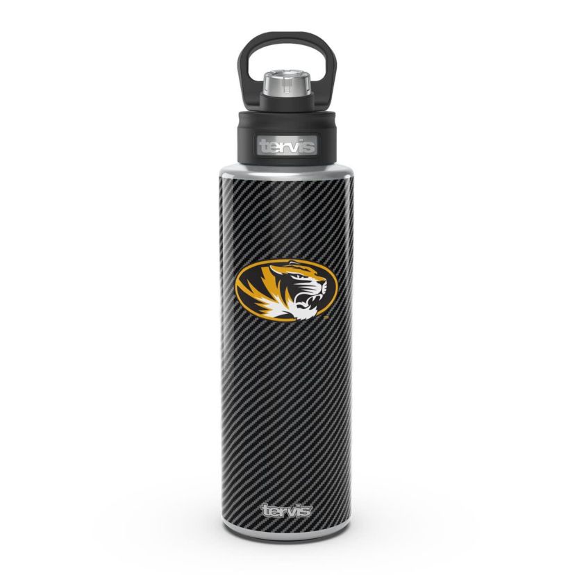 NCAA Missouri Tigers 40oz. Carbon Fiber Wide Mouth Water Bottle