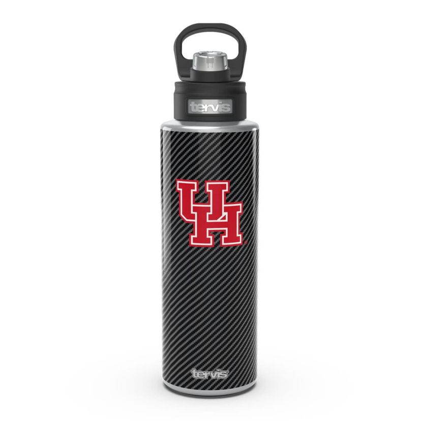 NCAA Houston Cougars 40oz. Carbon Fiber Wide Mouth Water Bottle