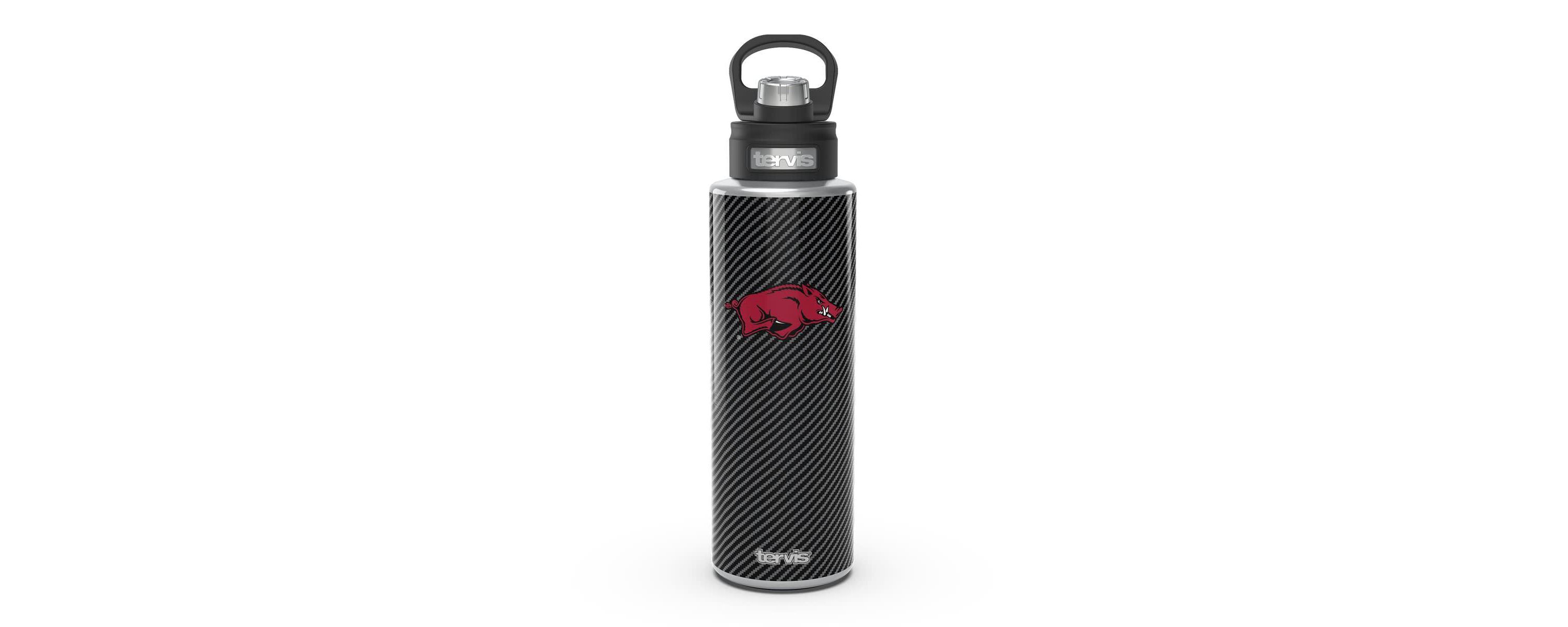NCAA Arkansas Razorbacks 40oz. Carbon Fiber Wide Mouth Water Bottle