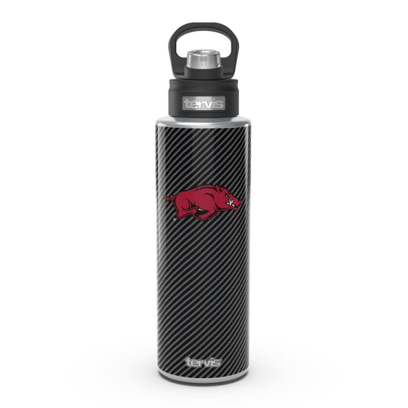 NCAA Arkansas Razorbacks 40oz. Carbon Fiber Wide Mouth Water Bottle