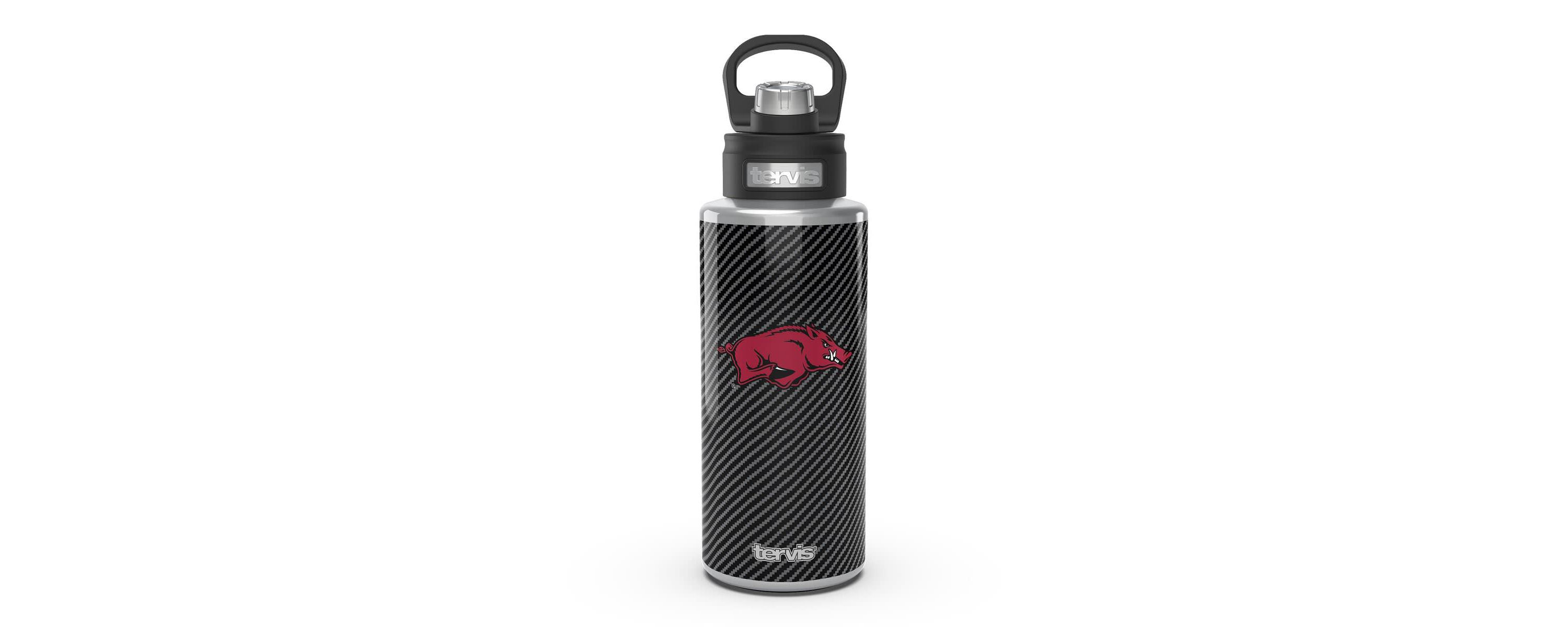 NCAA Arkansas Razorbacks 32oz. Carbon Fiber Wide Mouth Water Bottle
