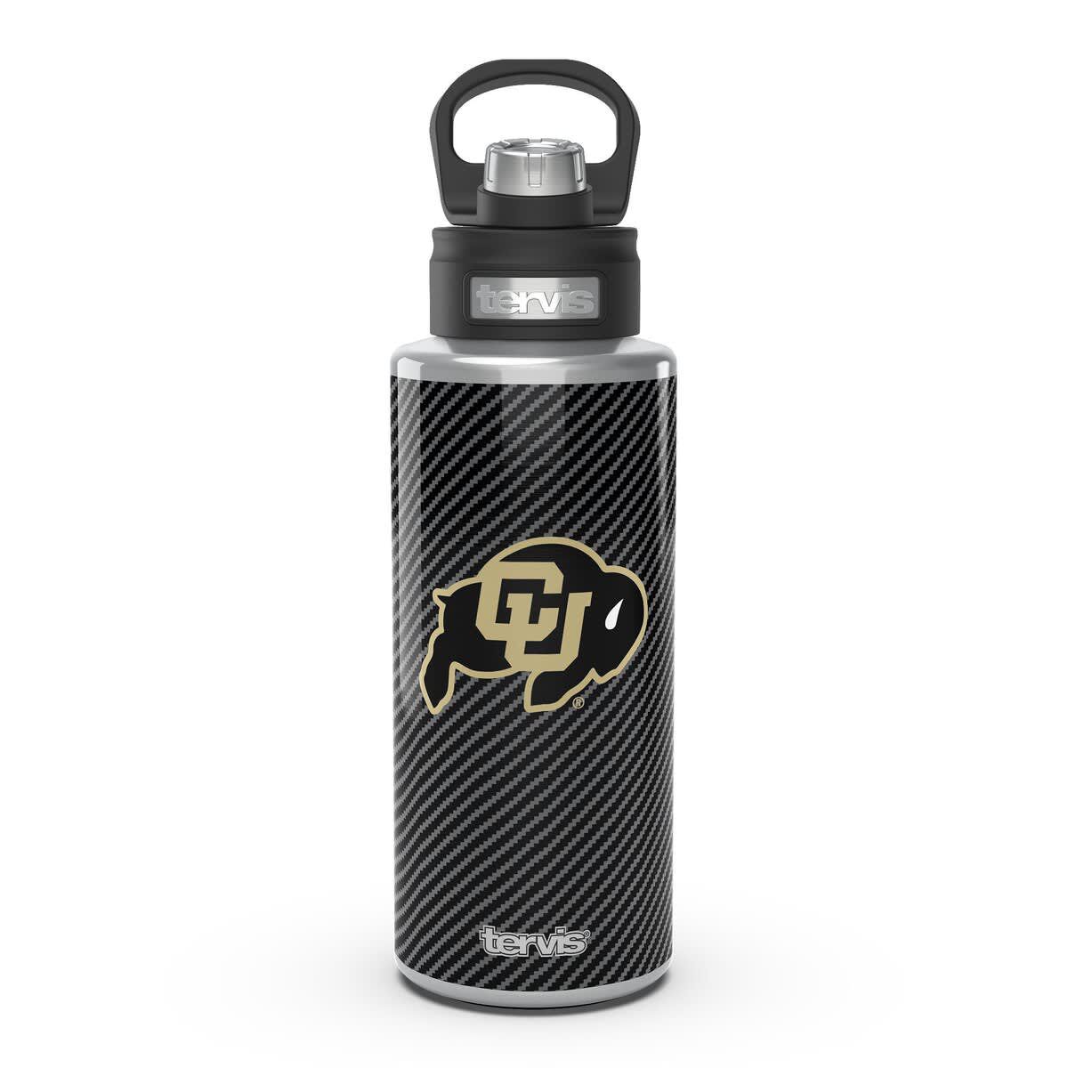 NCAA Colorado Buffaloes 32oz. Carbon Fiber Wide Mouth Water Bottle