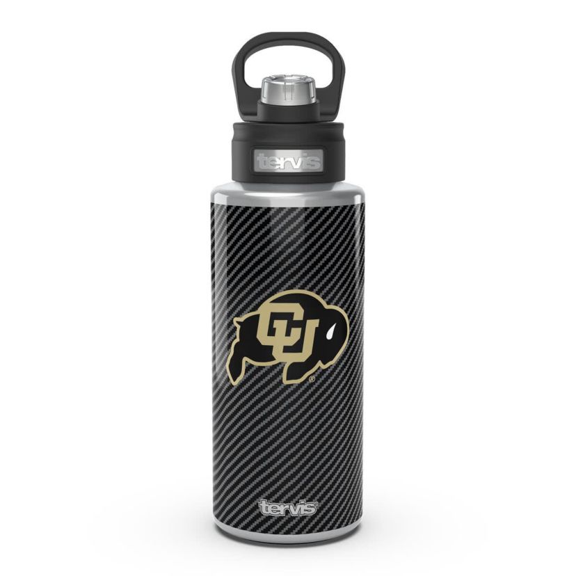 NCAA Colorado Buffaloes 32oz. Carbon Fiber Wide Mouth Water Bottle