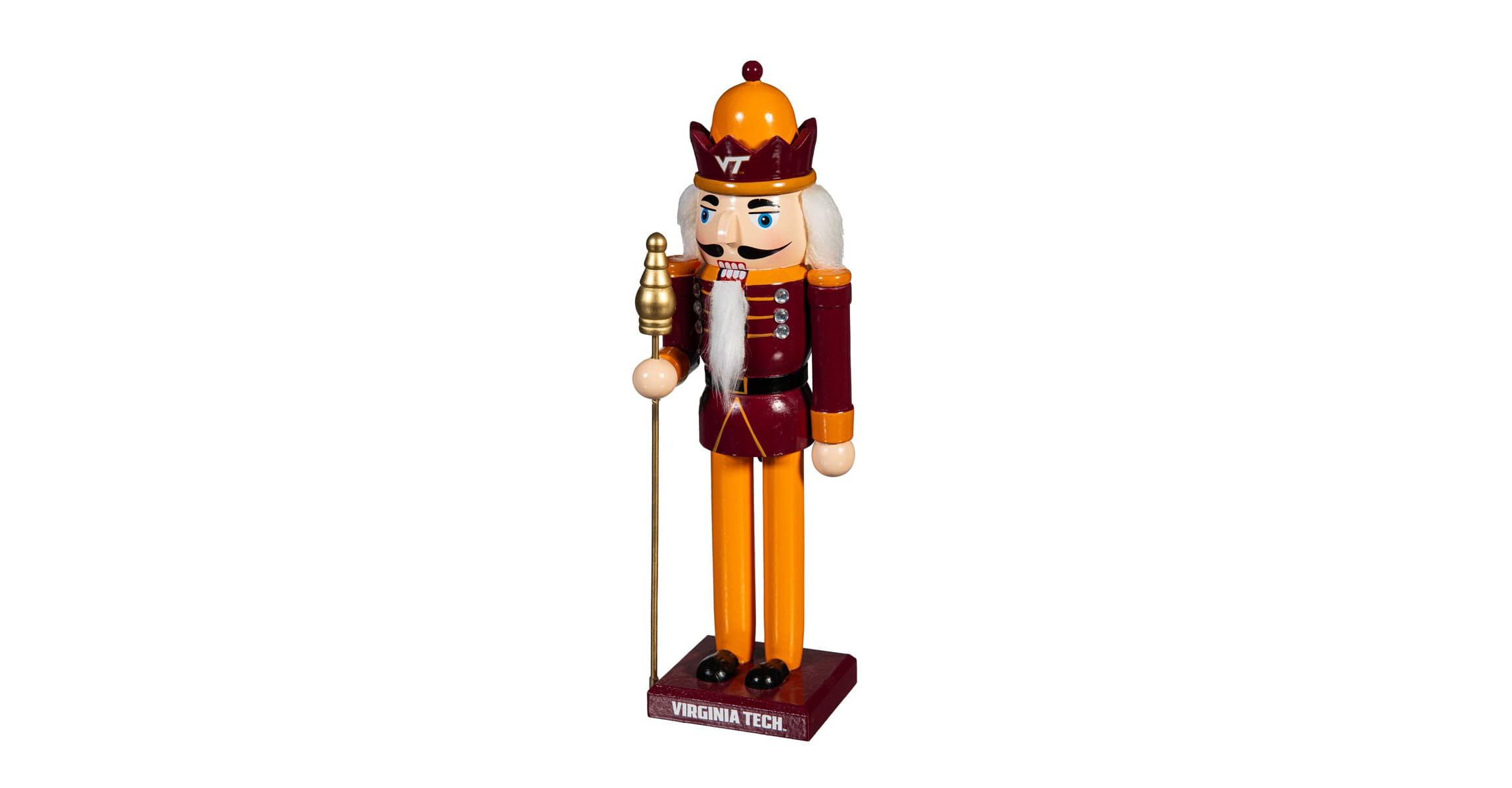 NCAA Virginia Tech Hokies 12" Wooden Nutcracker Statue