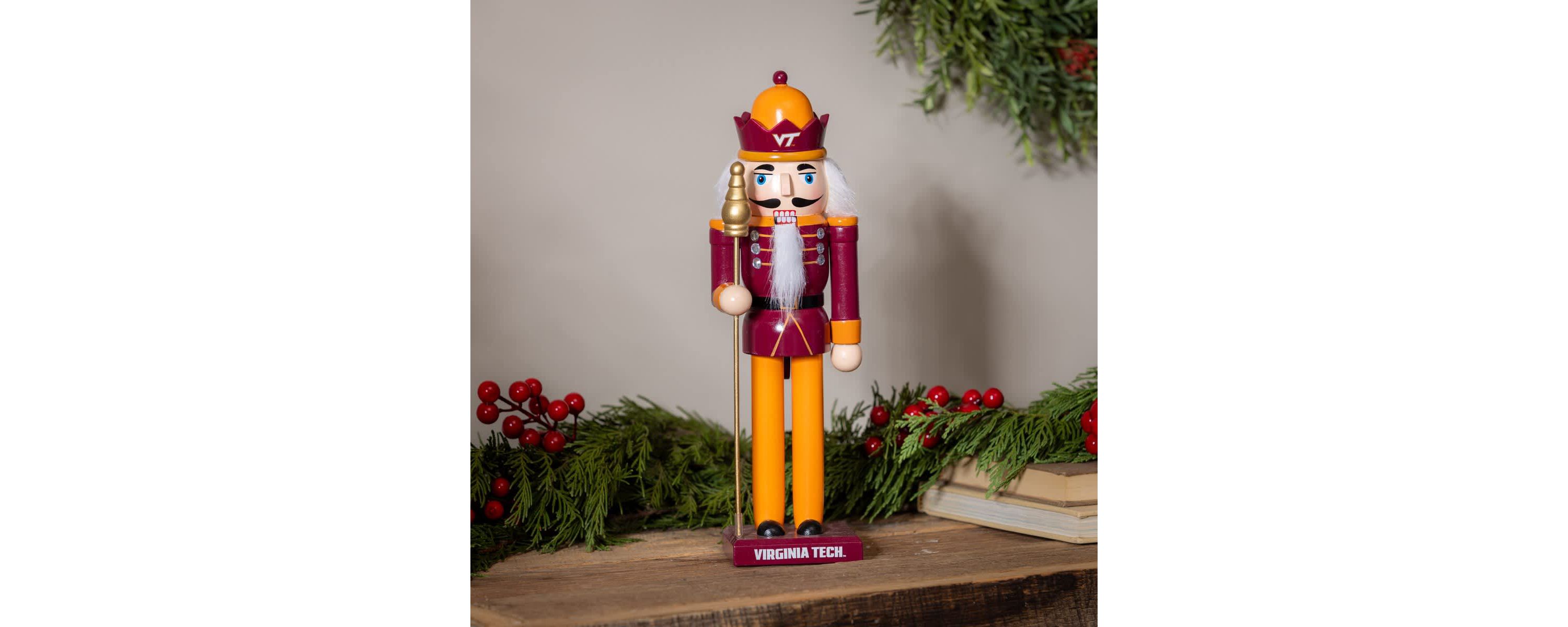 NCAA Virginia Tech Hokies 12" Wooden Nutcracker Statue