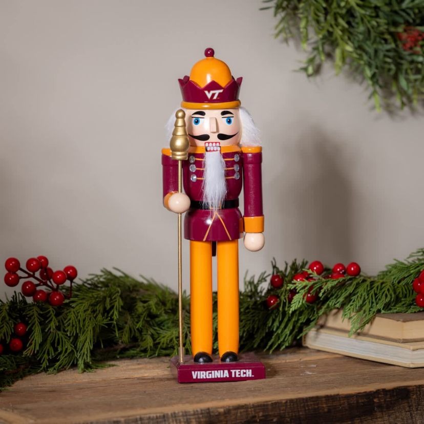 NCAA Virginia Tech Hokies 12" Wooden Nutcracker Statue