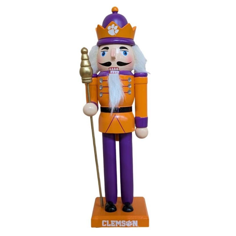 NCAA Clemson Tigers 12" Wooden Nutcracker Statue