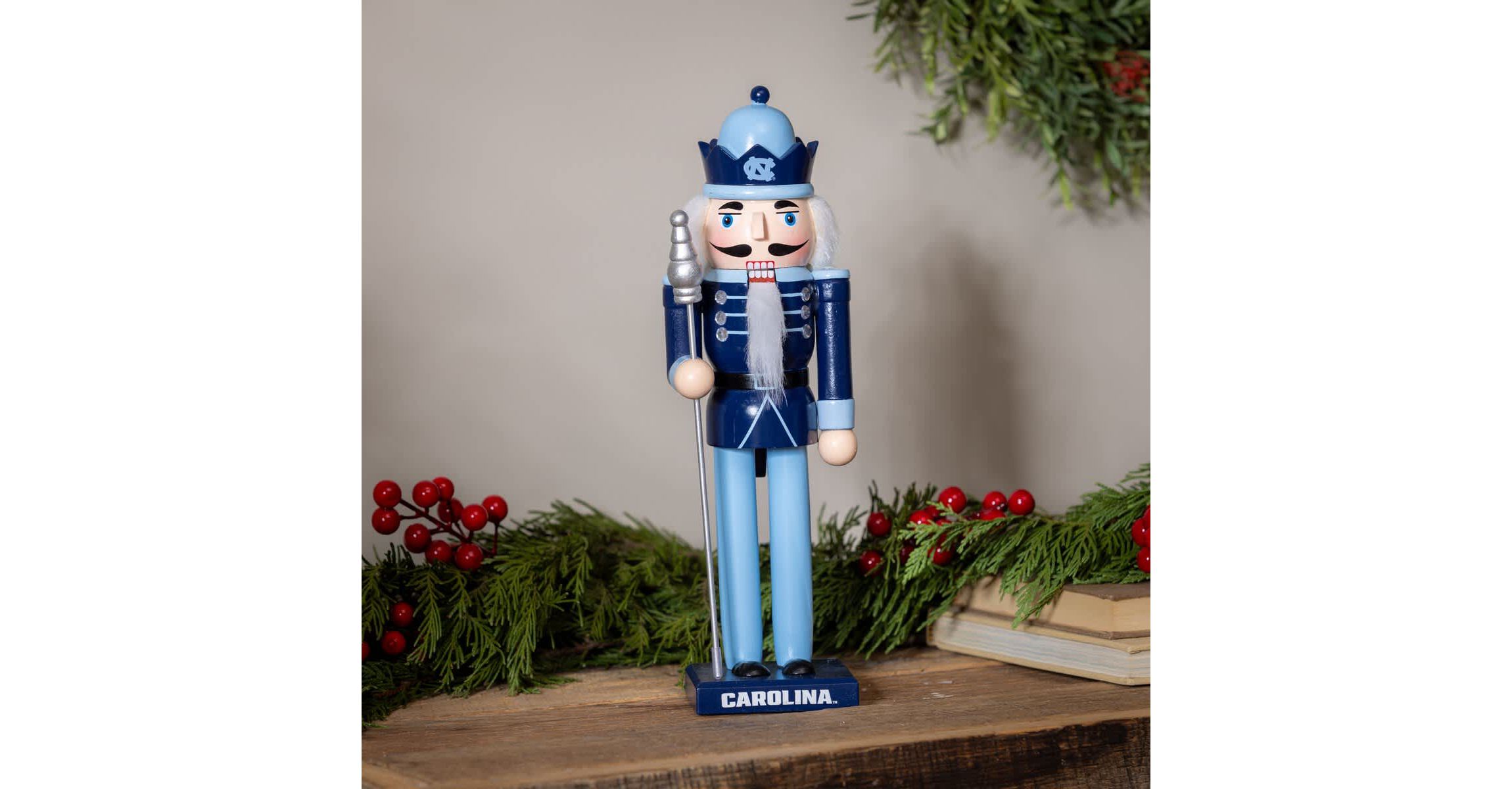 NCAA North Carolina Tar Heels 12" Wooden Nutcracker Statue