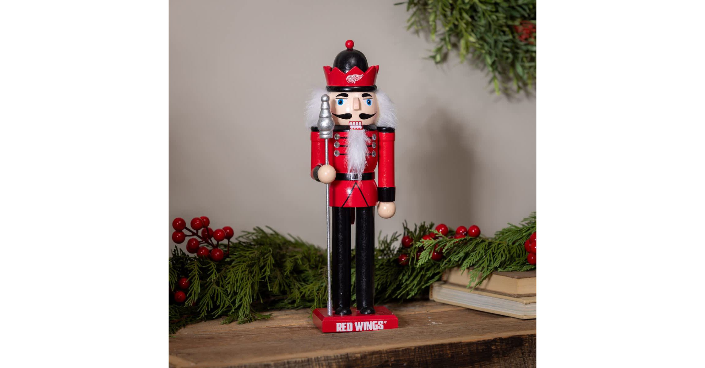 NHL Detroit Wings 12" Wooden Nutcracker Statue