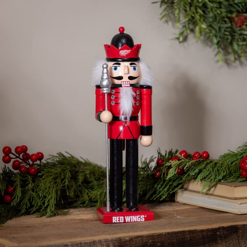NHL Detroit Wings 12" Wooden Nutcracker Statue