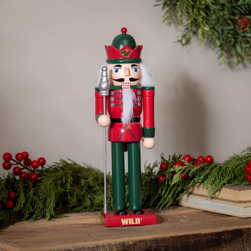 NHL Minnesota Wild 12" Wooden Nutcracker Statue