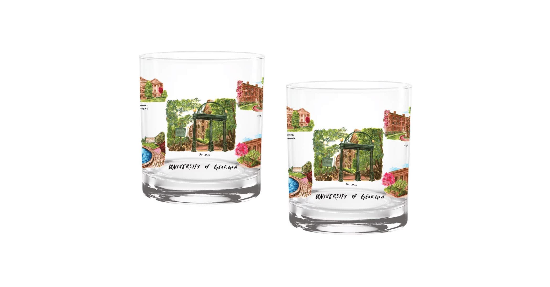 NCAA Georgia Bulldogs 2-Pack 14oz. Laura Wilcox University Rocks Set