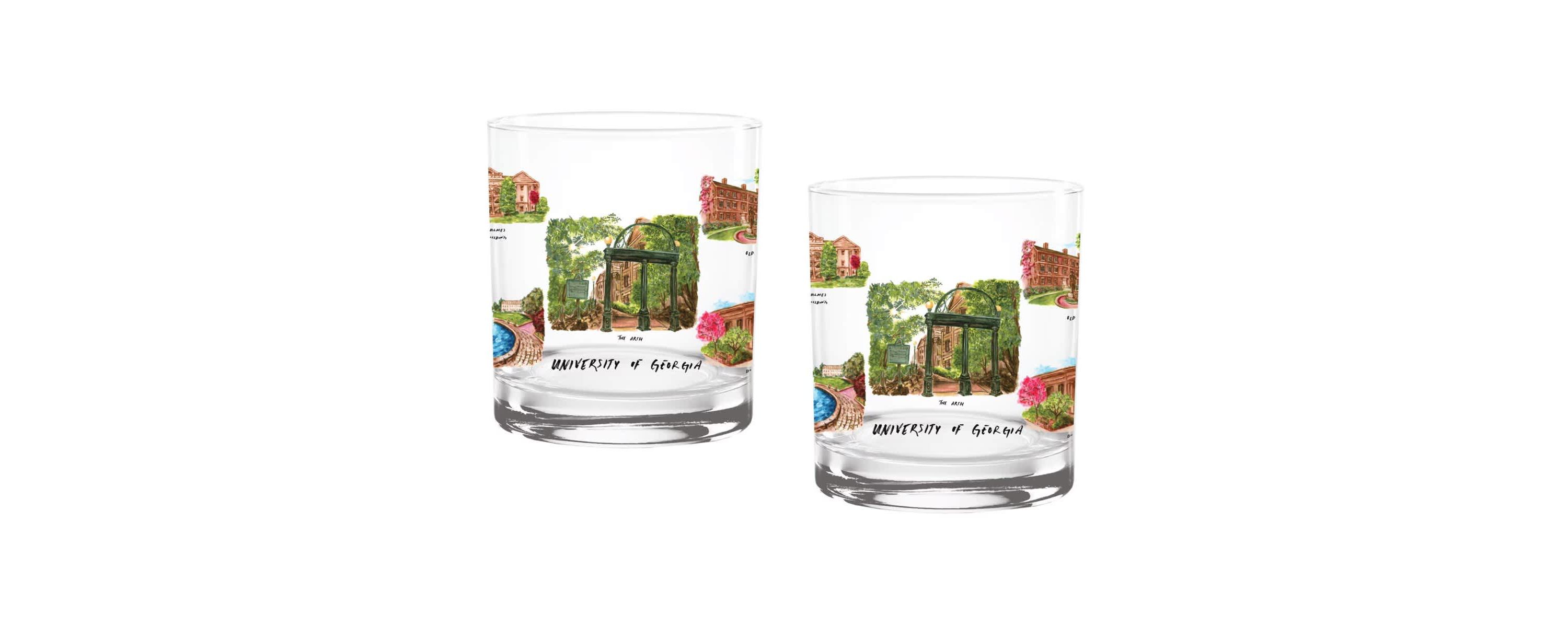 NCAA Georgia Bulldogs 2-Pack 14oz. Laura Wilcox University Rocks Set