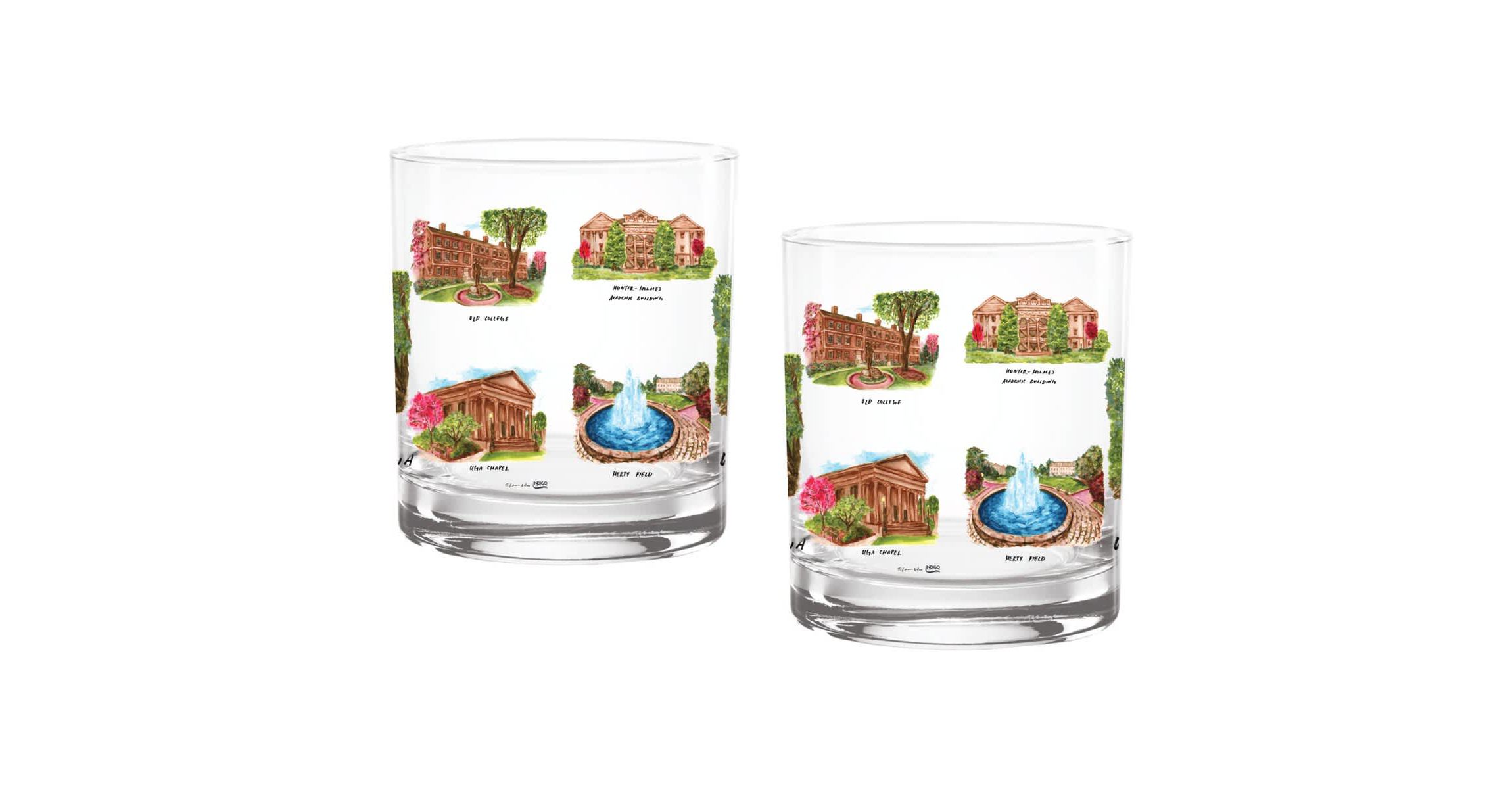 NCAA Georgia Bulldogs 2-Pack 14oz. Laura Wilcox University Rocks Set