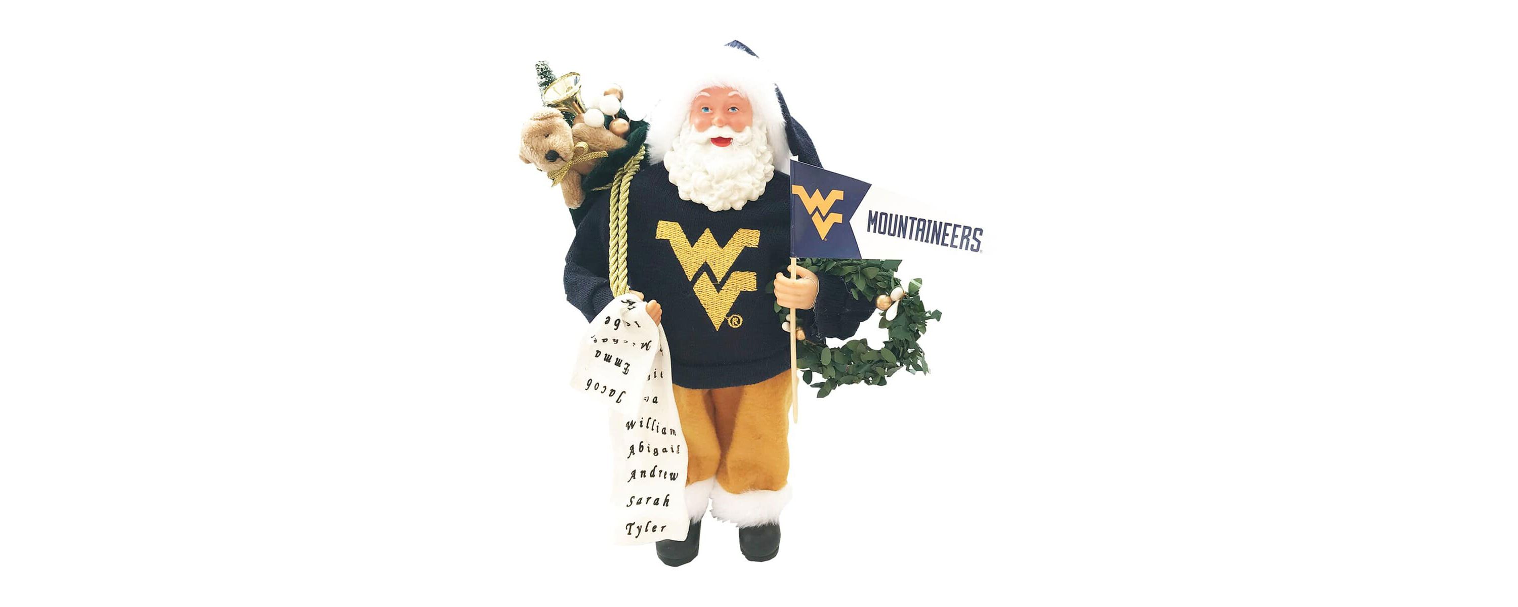 NCAA West Virginia Mountaineers 12" Proud Santa