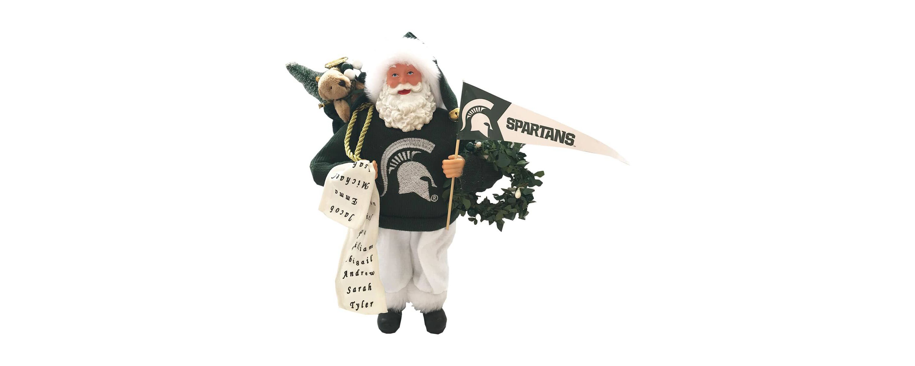 NCAA Michigan State Spartans 12" Proud Santa