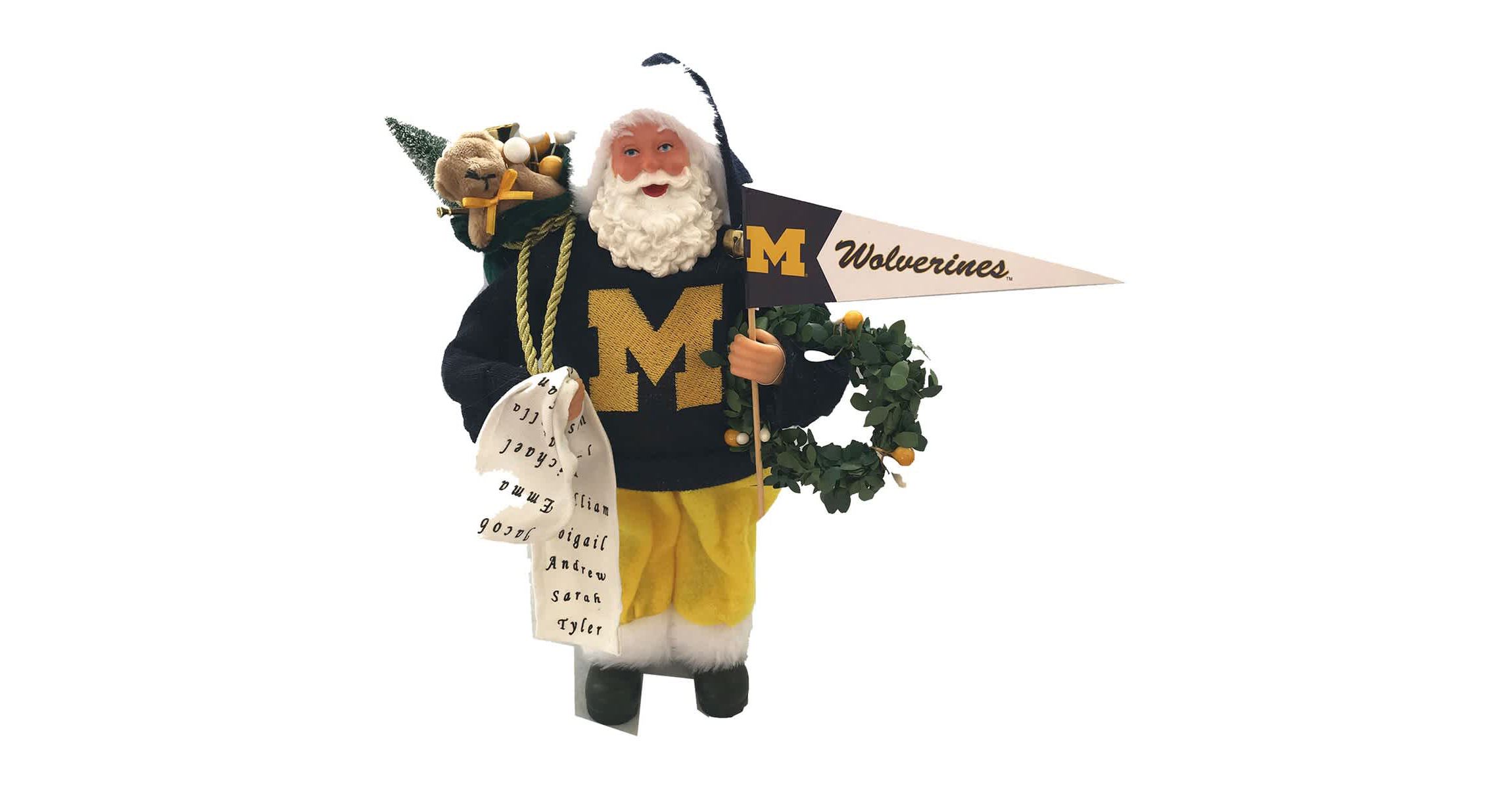 NCAA Michigan Wolverines 12" Proud Santa