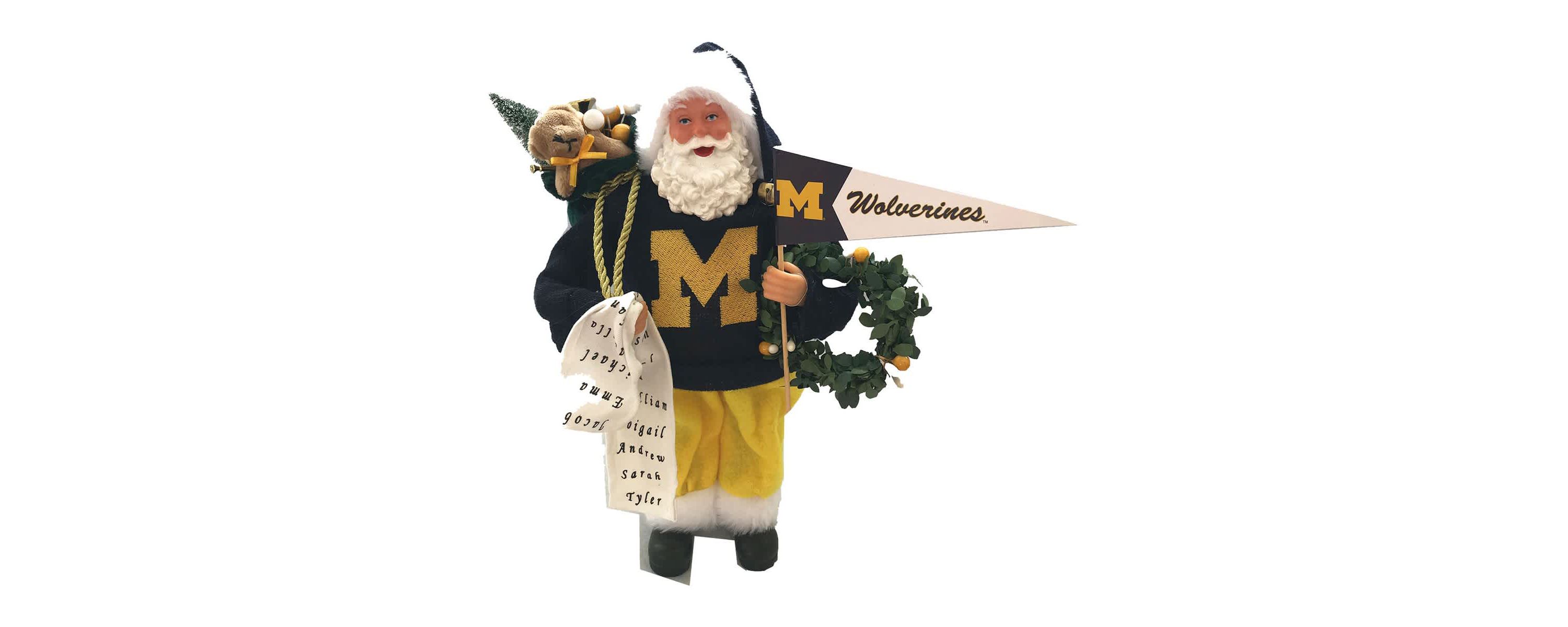 NCAA Michigan Wolverines 12" Proud Santa