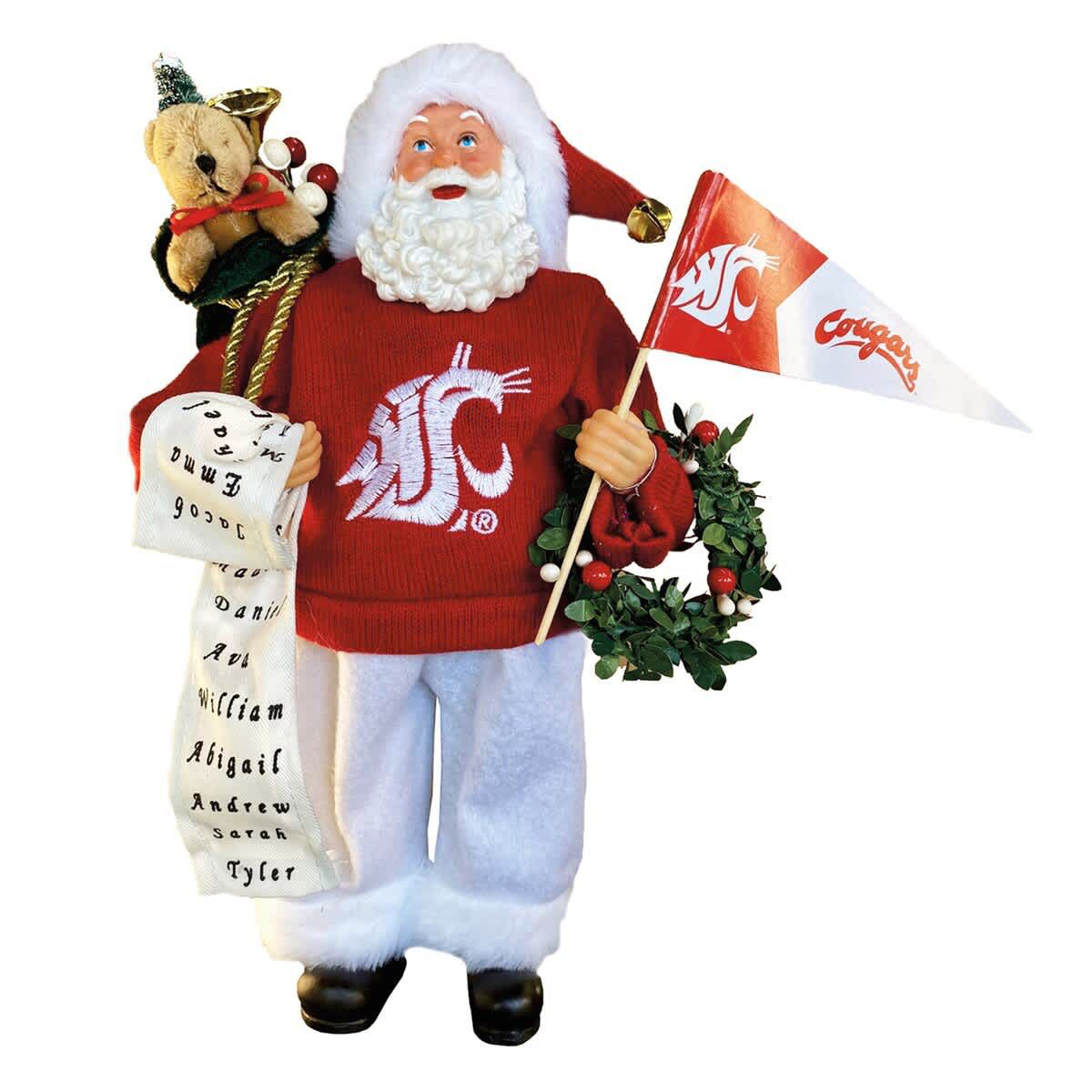 NCAA Washington State Cougars 12" Proud Santa