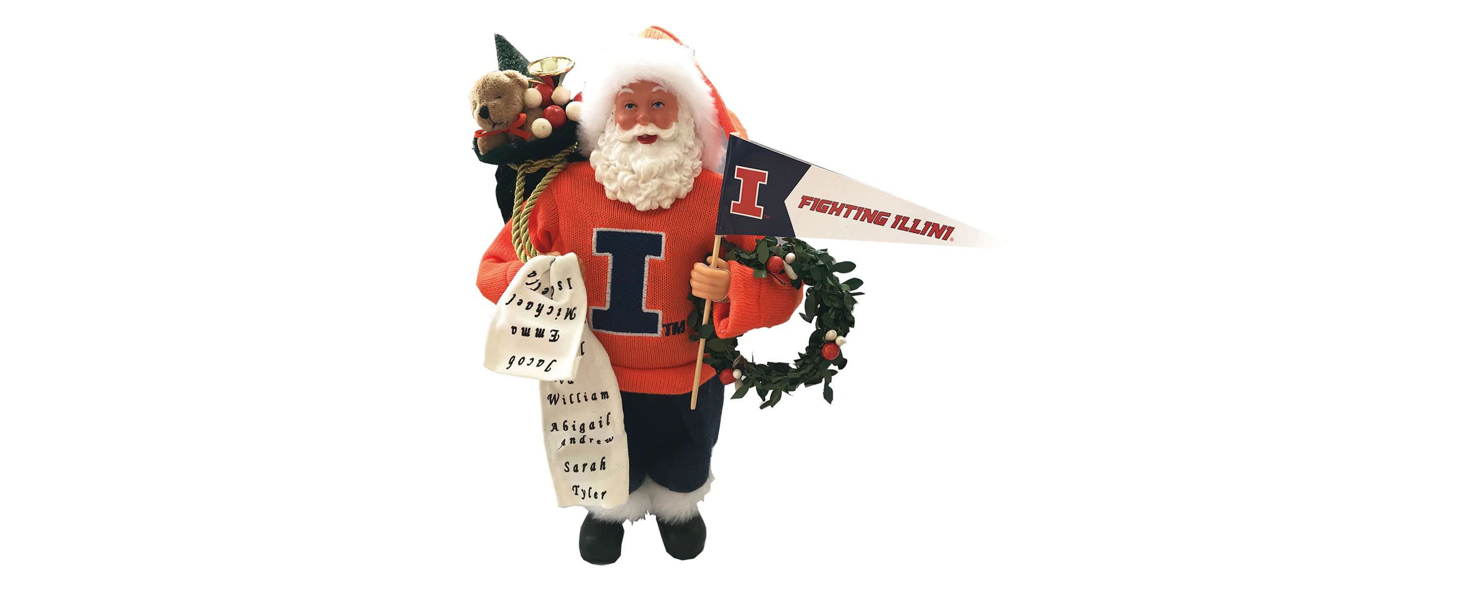 NCAA Illinois Fighting Illini 12" Proud Santa