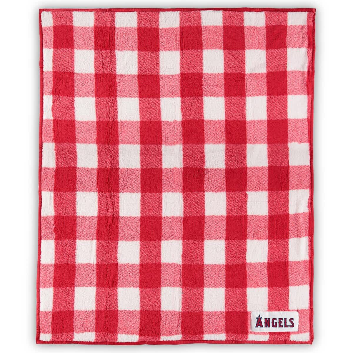 MLB Los Angeles Angels 50 x 60 Buffalo Check Frosty Fleece Blanket