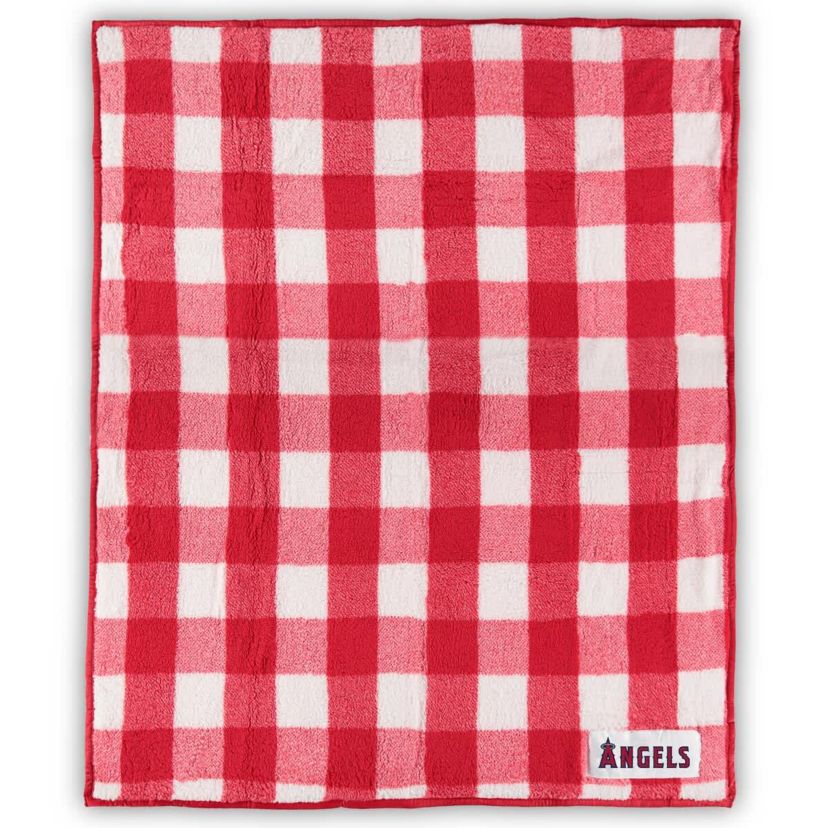MLB Los Angeles Angels 50 x 60 Buffalo Check Frosty Fleece Blanket