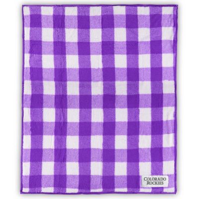 Logo Brands MLB Colorado Rockies 50'' x 60'' Buffalo Check Frosty Fleece Blanket