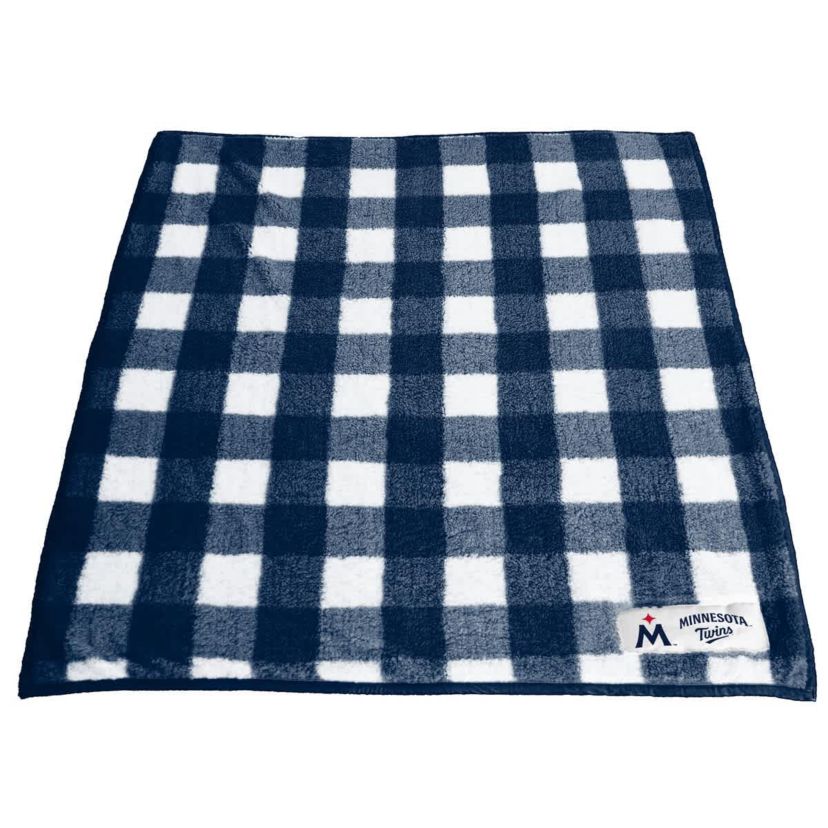 MLB Minnesota Twins 50 x 60 Buffalo Check Frosty Fleece Blanket