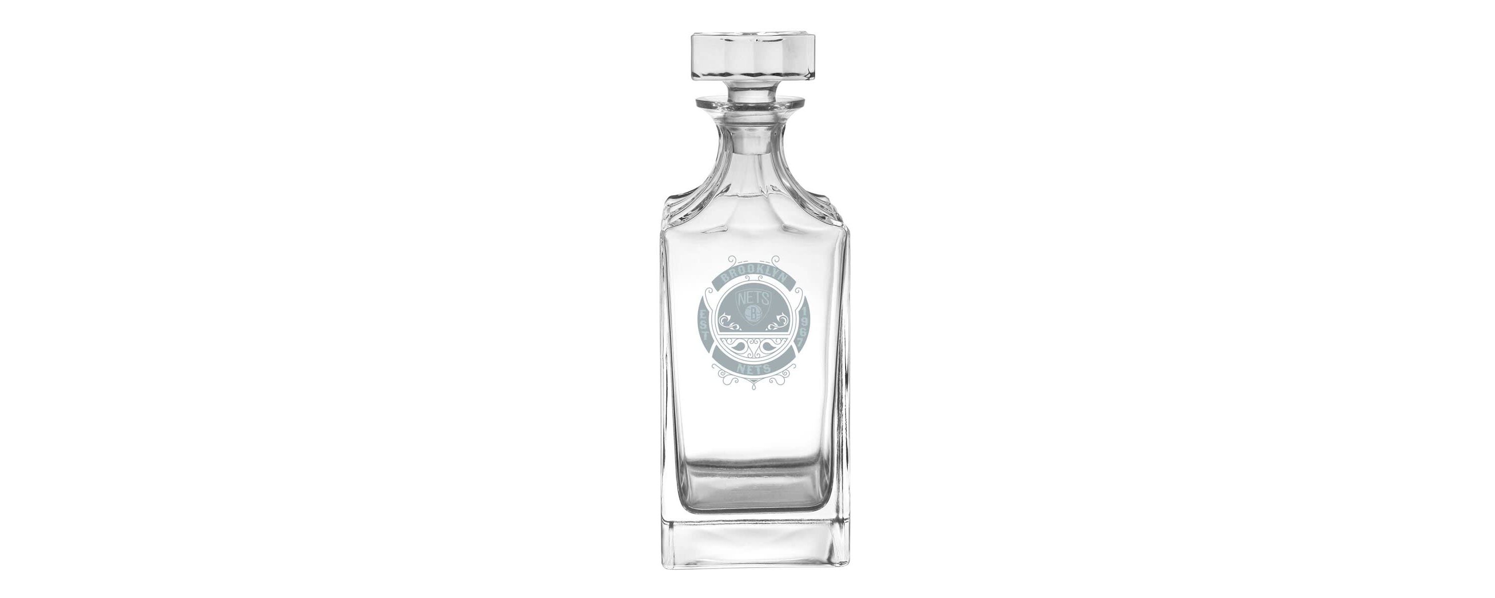 NBA Brooklyn Nets 23.75oz. Frost Baroque Glass Decanter