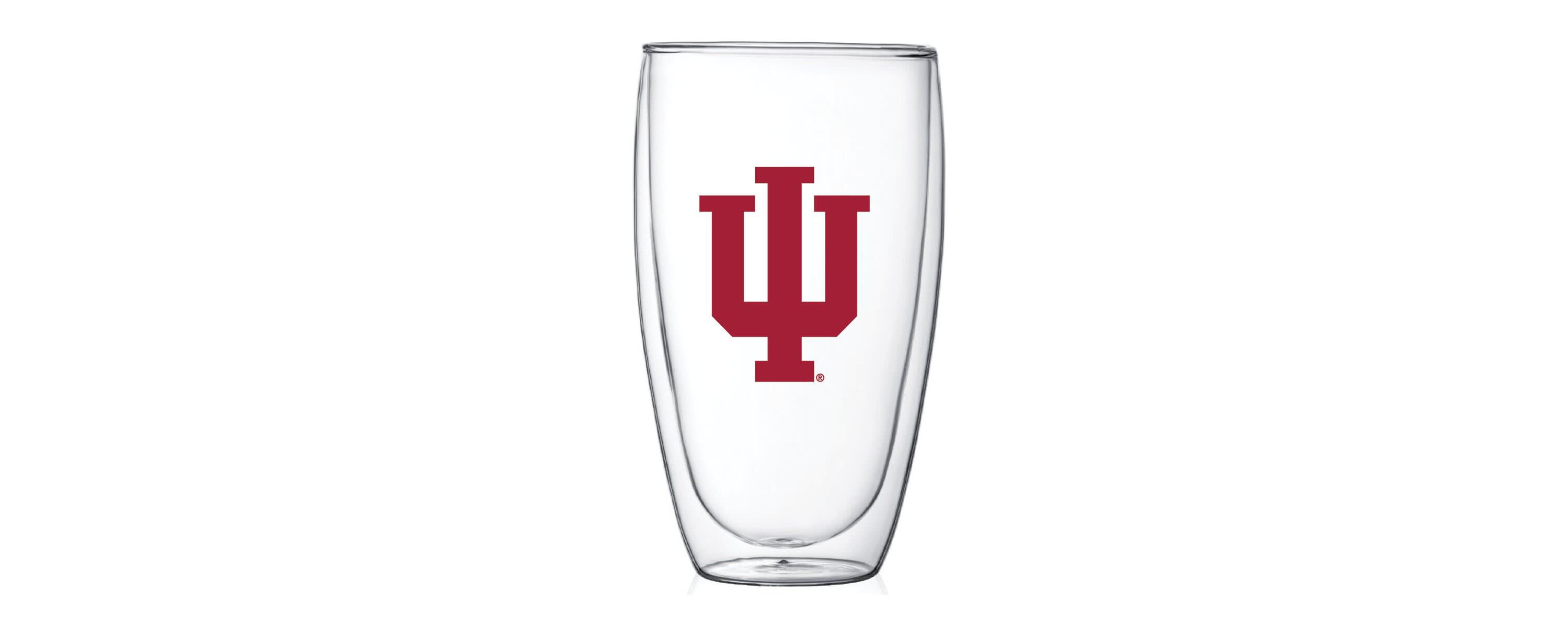 NCAA Indiana Hoosiers 15oz. Double Wall Thermo Glass