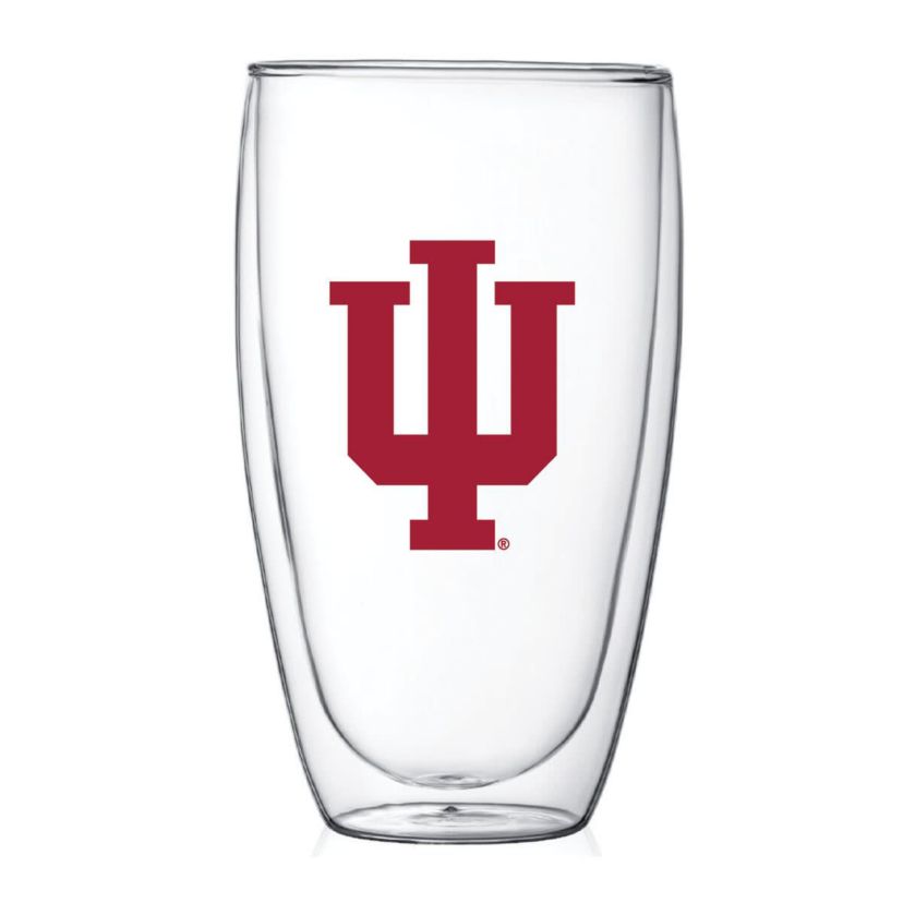 NCAA Indiana Hoosiers 15oz. Double Wall Thermo Glass
