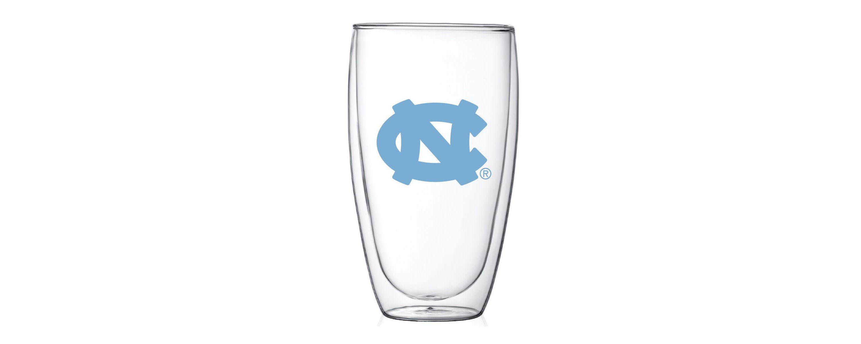 NCAA North Carolina Tar Heels 15oz. Double Wall Thermo Glass
