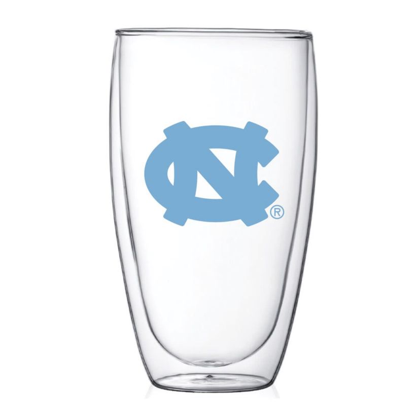 NCAA North Carolina Tar Heels 15oz. Double Wall Thermo Glass