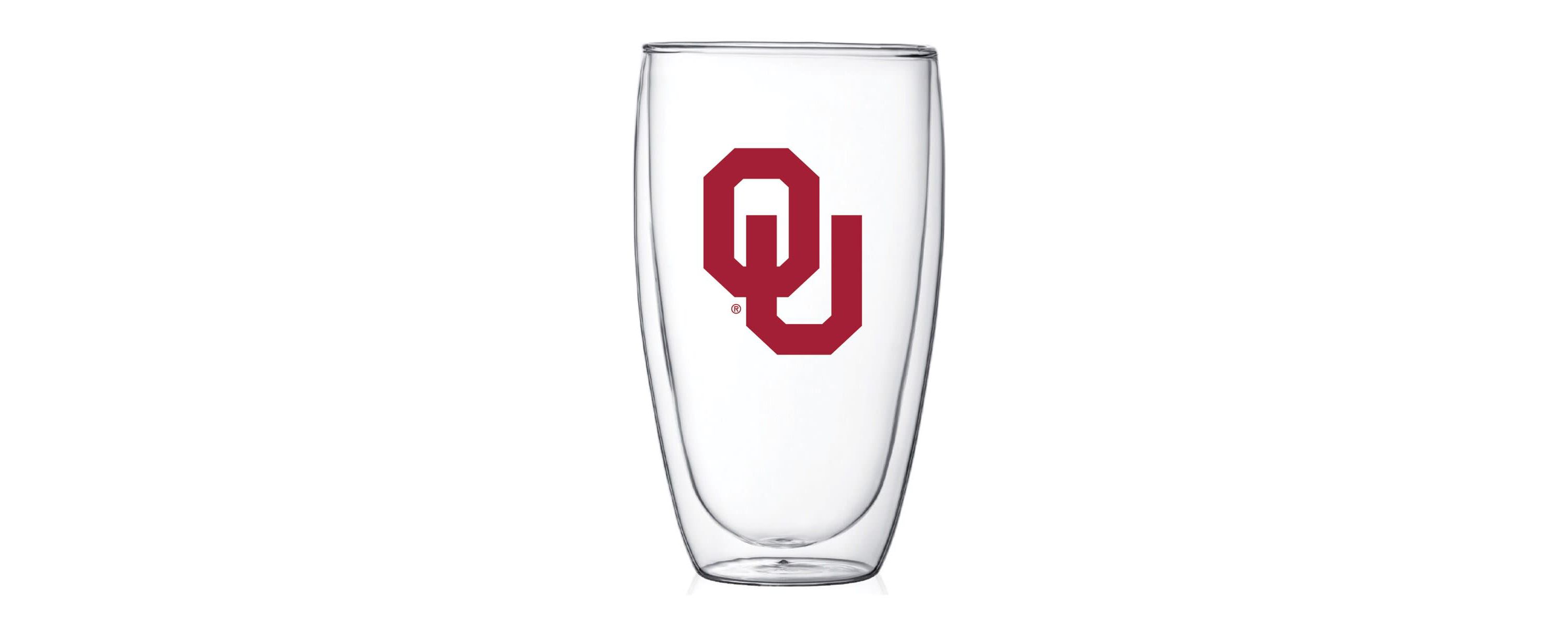 NCAA Oklahoma Sooners 15oz. Double Wall Thermo Glass