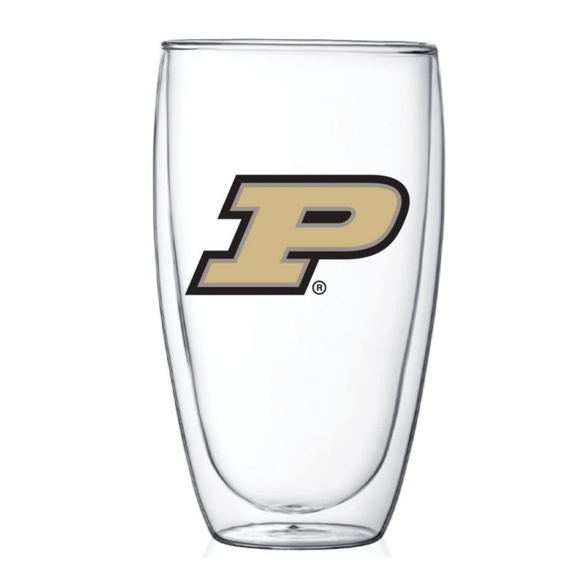 NCAA Purdue Boilermakers 15oz. Double Wall Thermo Glass