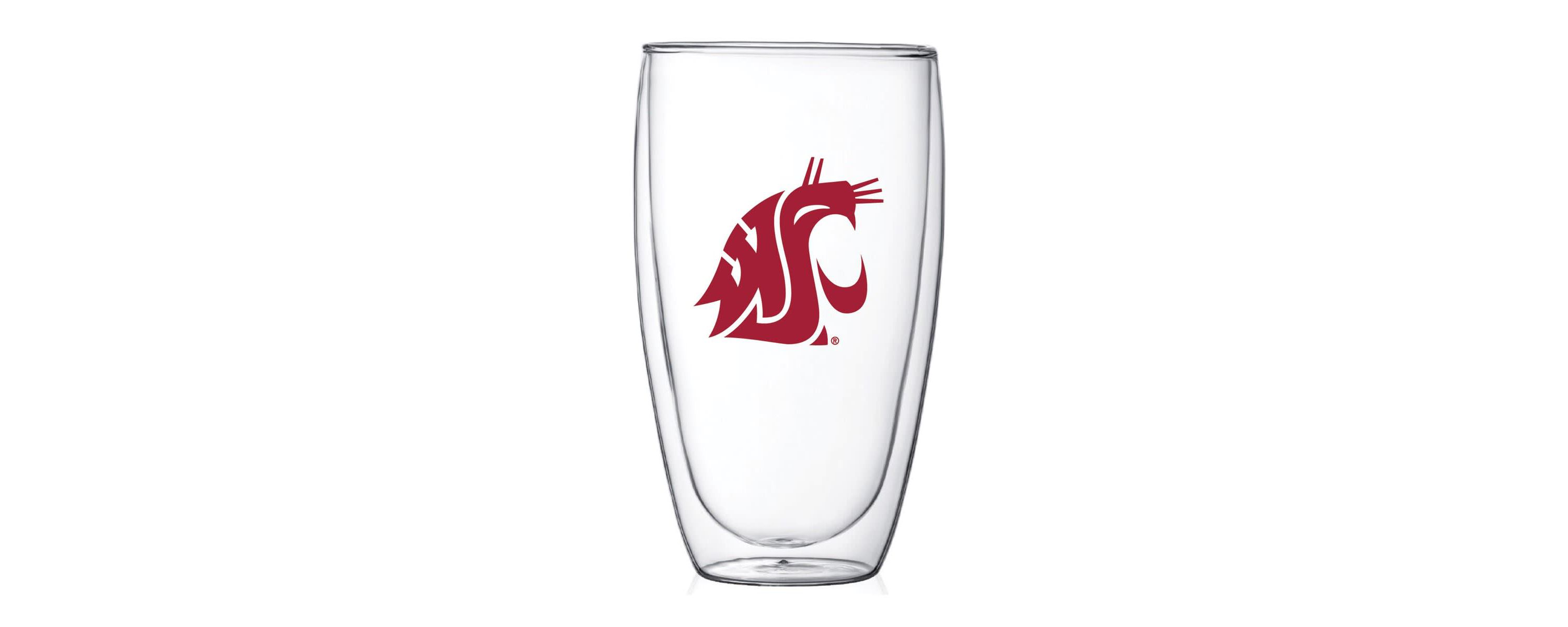 NCAA Washington State Cougars 15oz. Double Wall Thermo Glass
