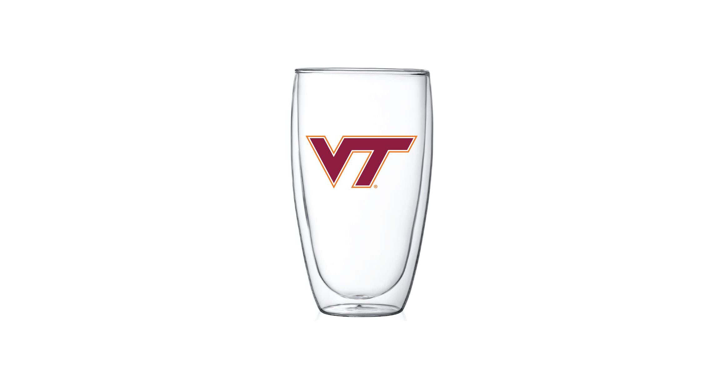 NCAA Virginia Tech Hokies 15oz. Double Wall Thermo Glass