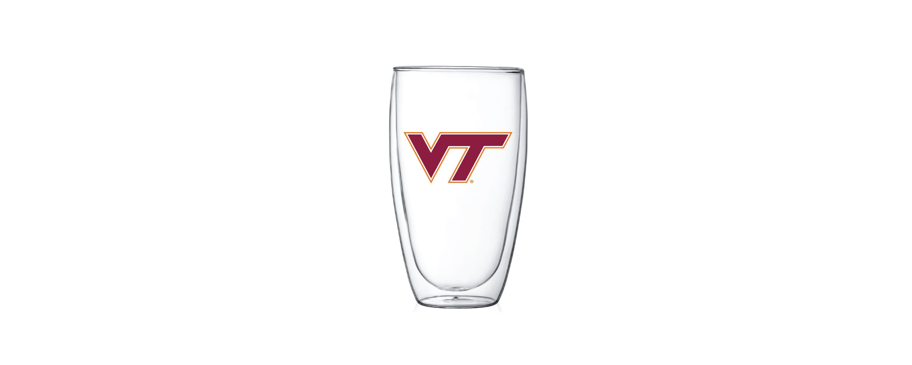 NCAA Virginia Tech Hokies 15oz. Double Wall Thermo Glass