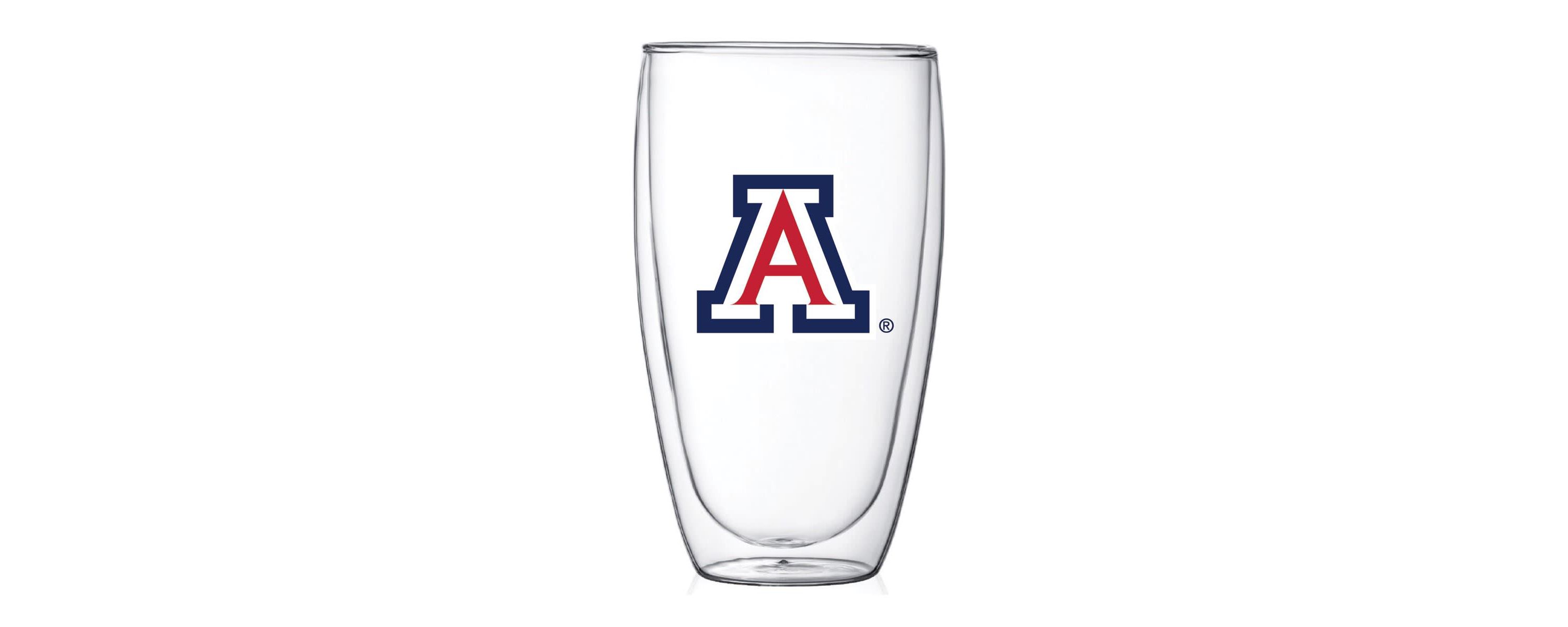 NCAA Arizona Wildcats 15oz. Double Wall Thermo Glass