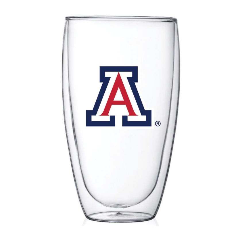 NCAA Arizona Wildcats 15oz. Double Wall Thermo Glass