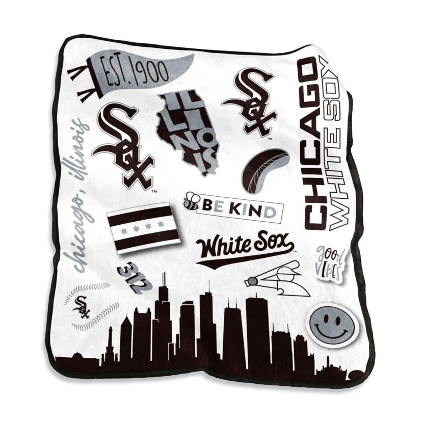 Chicago White Sox MLB Chicago Sox 50 x 60 Native Raschel Plush Throw Blanket