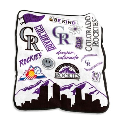 Logo Brands MLB Colorado Rockies 50'' x 60'' Native Raschel Plush Throw Blanket
