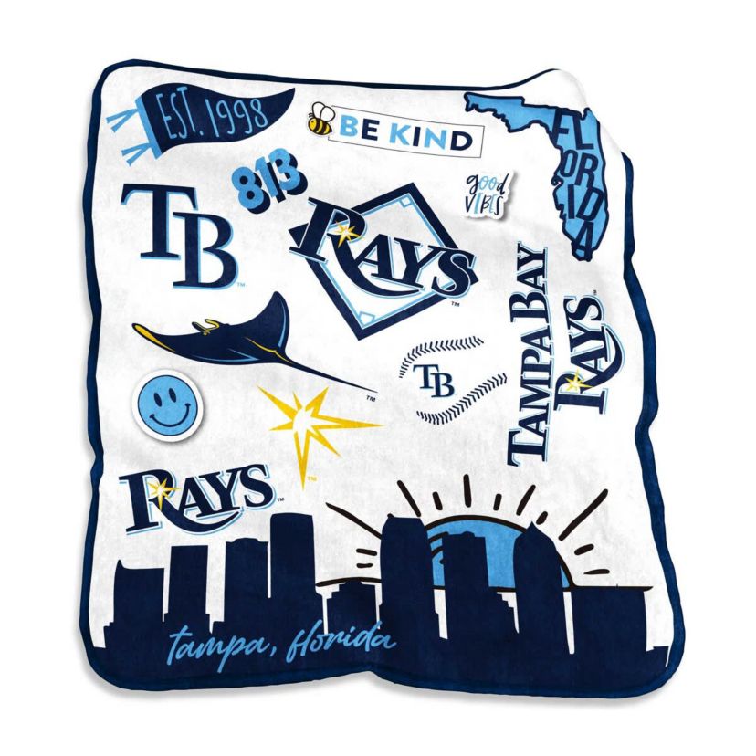 MLB Tampa Bay Rays 50 x 60 Native Raschel Plush Throw Blanket