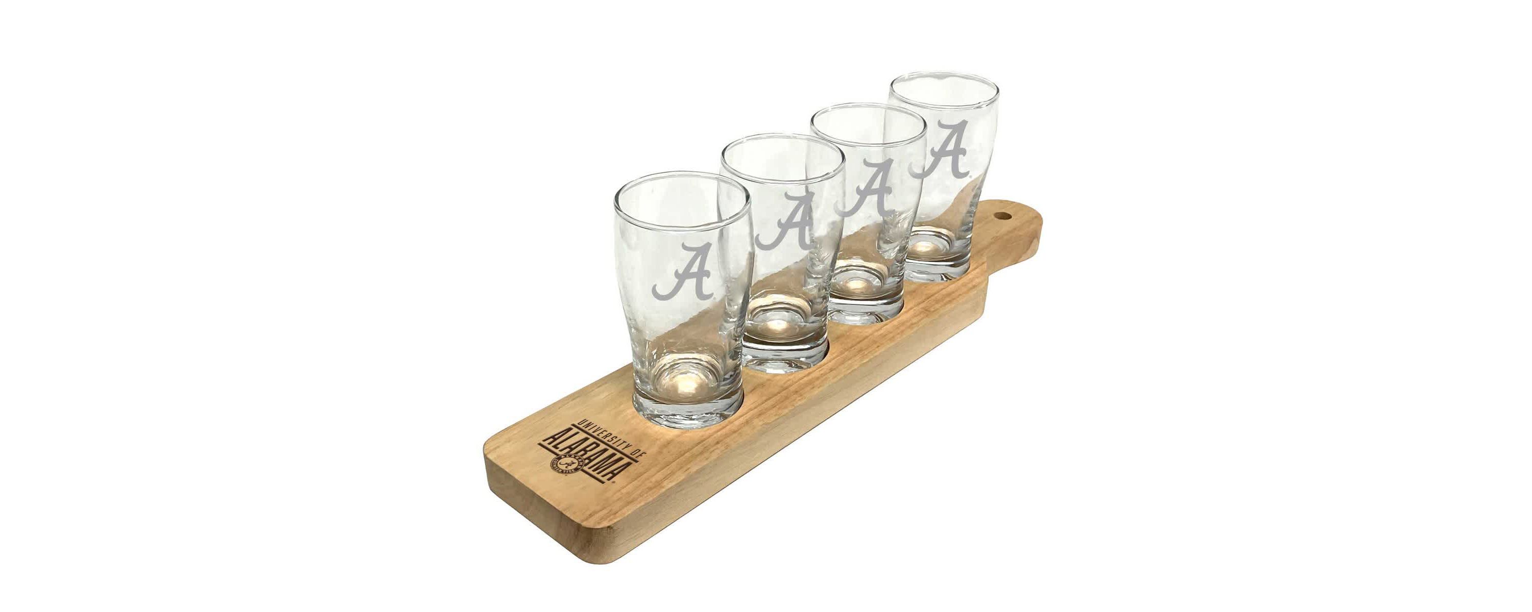 Alabama Crimson Tide NCAA Alabama Tide Four-Pack Beer Flight Glass Set