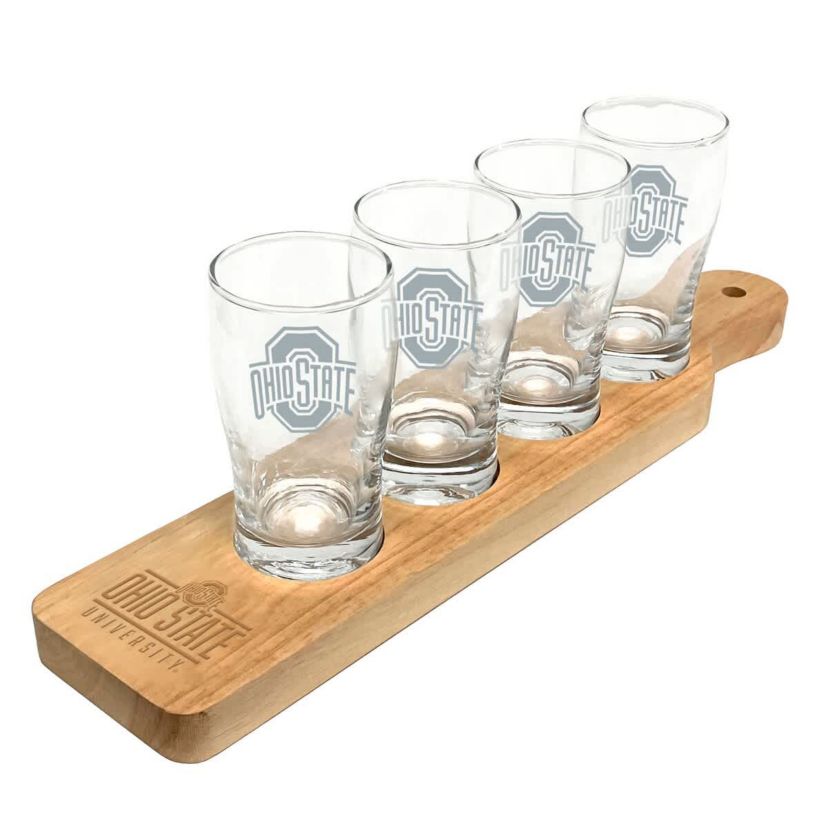 NCAA Ohio State Buckeyes Four-Pack Beer Flight Glass Set