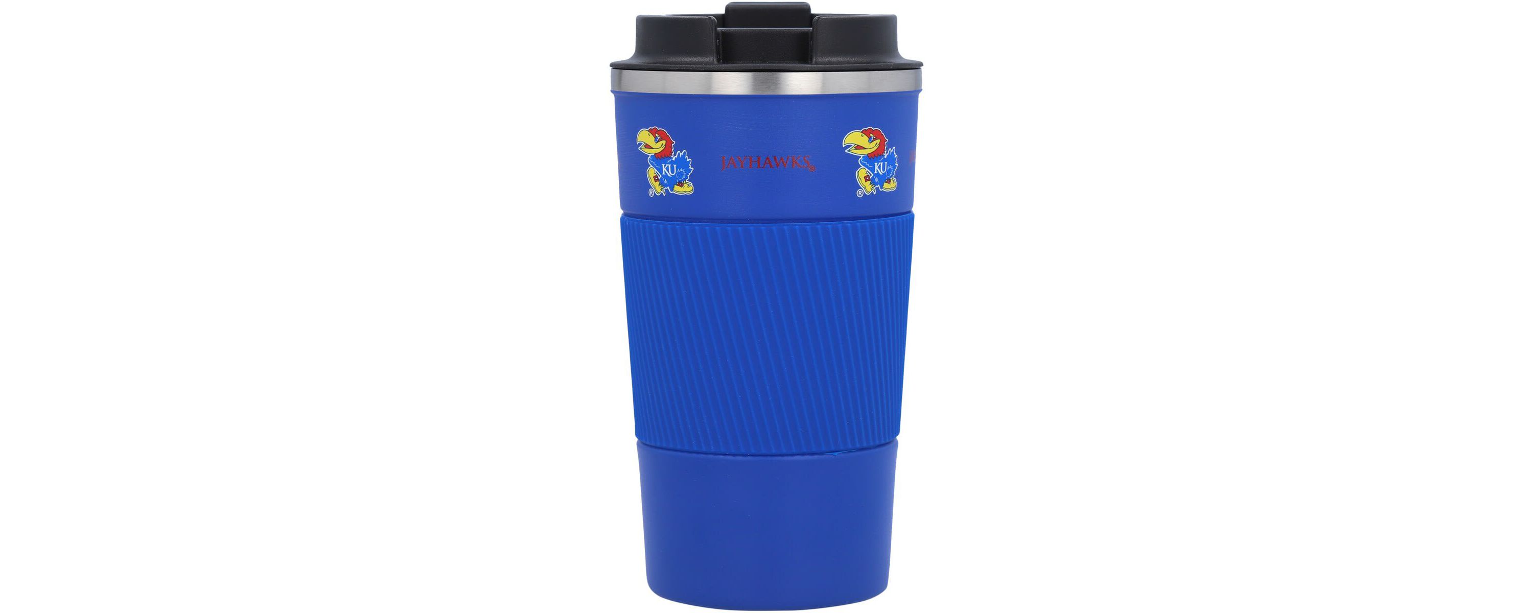 NCAA Kansas Jayhawks 18oz Coffee Tumbler with Silicone Grip
